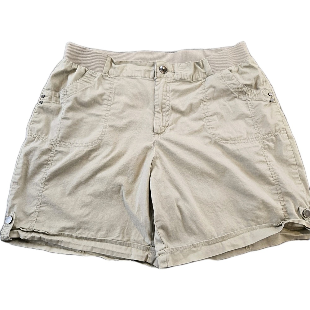 Croft &Barrow Women's Activewear Elastic Back Waist Shorts Stretch 34" X 6.5" 14
